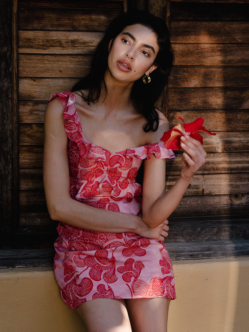 Riviera Ruffle Mini Dress