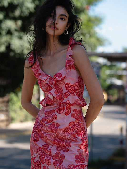 Riviera Ruffle Mini Dress
